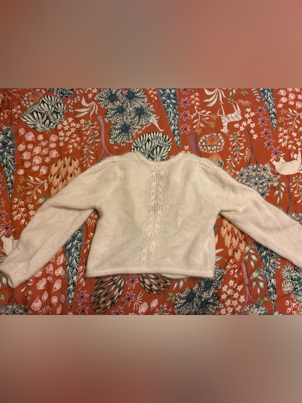 Sezane Cream Knit Button-Front Women’s Cardigan Sweater - Picture 3 of 4